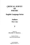 Cover of: Critical Survey of Poetry English Language Series