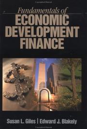 Cover of: Fundamentals of Economic Development Finance by Susan L. Giles, Edward J. Blakely