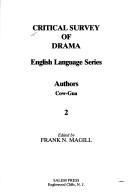 Cover of: Critical Survey of Drama, Volume 2 - 423-864 Authors -COW-Gua by Frank N. Magill