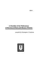 A checklist of the publications of Harrison of Paris and Monroe Wheeler by Christopher P Stephens
