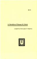 Cover of: Checklist of Thomas M. Disch