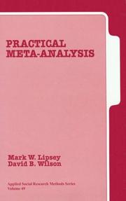 Cover of: Practical Meta-Analysis (Applied Social Research Methods) by David B. Wilson, Mark W. Lipsey, David B. Wilson