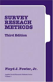 Cover of: Survey Research Methods (Applied Social Research Methods) by Floyd J. Fowler