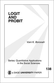 Cover of: Logit and Probit: Ordered and Multinomial Models (Quantitative Applications in the Social Sciences)