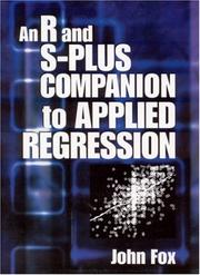 An R and S Plus Companion to Applied Regression by John Fox Jr.