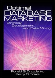 Cover of: Optimal Database Marketing by Ronald G. Drozdenko, Perry D. Drake