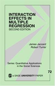Cover of: Interaction effects in multiple regression by James Jaccard