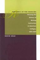 Cover of: Rhetoric at the Margins | David Gold