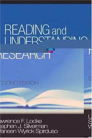 Cover of: Reading and understanding research by Lawrence F. Locke