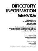 Cover of: Directory Information Service by Cecelia Ann Marlow