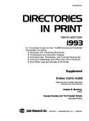 Cover of: Directories in Print 1993 by Charles B. Montney