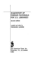 Acquisition of Foreign Materials for United States Library by Theodore Samore