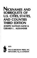 Cover of: Nicknames and Sobriquets of U.S. Cities, States, and Counties