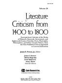 Literature Criticism from 1400 to 1800 by James E. Person