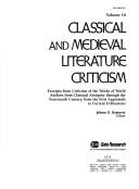 Cover of: Classical and Medieval Literature Criticism by Jelena O. Krstovic