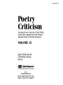 Cover of: Poetry Criticism by Jane K. Kosek