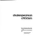 Cover of: SC Volume 24 Shakespearean Criticism by Joseph C. Tardiff