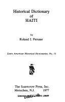 Cover of: Historical dictionary of Haiti