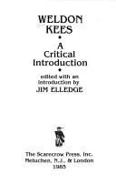 Cover of: Weldon Kees: A Critical Introduction
