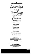 Cover of: Learning and thinking styles by Barbara Z. Presseisen ... [et al.].