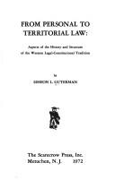 Cover of: From Personal to Territorial Law