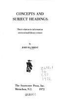 Cover of: Concepts and Subject Headings