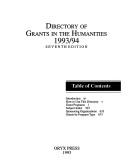 Cover of: Directory of Grants in the Humanities, 1993-1994 (Directory of Grants in the Humanities)