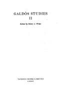 Cover of: Galdós Studies II (Monografías A) by Robert J. Weber