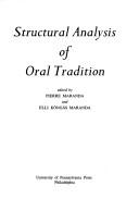 Cover of: Structural analysis of oral tradition. by Pierre Maranda