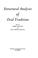 Cover of: Structural analysis of oral tradition.