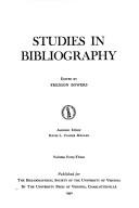 Studies in Bibliography by Fredson Bowers