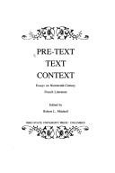 Cover of: Pre-text, text, context by edited by Robert L. Mitchell.