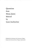 Cover of: Quotations from Henry James by Henry James