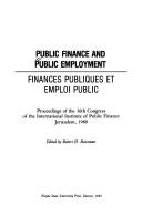 Cover of: Public Finance and Public Employment