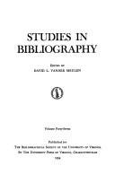 Cover of: Studies in Bibliography by David L. Vander Meulen