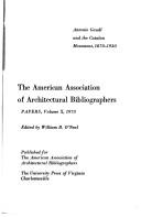 Cover of: American Association of Architectural Bibliographers Papers