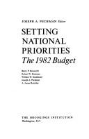 Cover of: Setting National Priorities: The 1982 Budget