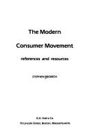 The Modern Consumer Movement by Stephen Brobeck