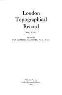 Cover of: London Topographical Record