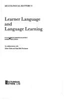 Cover of: Learner Language and Language Learning (Multilingual Matters) by Claus Faerch, Robert Phillipson