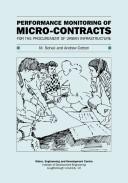 Cover of: Performance Monitoring of Micro-contracts for the Procurement of Urban Infrastructure