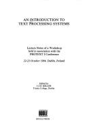 Cover of: Introduction to Text Processing Systems