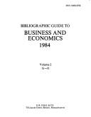 Cover of: Bibliographic Guide to Business and Economics, 1984