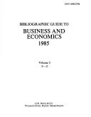 Cover of: Bibliographic Guide to Business and Economics 1985