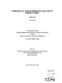 Cover of: Chemical Engineering Faculty Directory 1999-2000 (Chemical Engineering Faculty Directory) by D. R. Lloyd