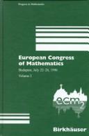 Cover of: European Congress of Mathematics by European Congress of Mathematics (2nd 1996 Budapest, Hungary)