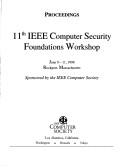 Cover of: 11th IEEE Computer Security Foundations Workshop, Csfw '98