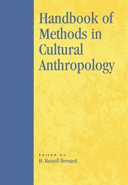 Cover of: Handbook of methods in cultural anthropology by H. Russell Bernard, editor.