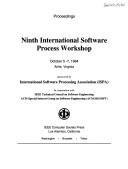 Cover of: 9th International Software Process Workshop by Carlo Ghezzi
