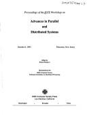 Cover of: Advances in Parallel and Distributed Systems (October 6, 1993)